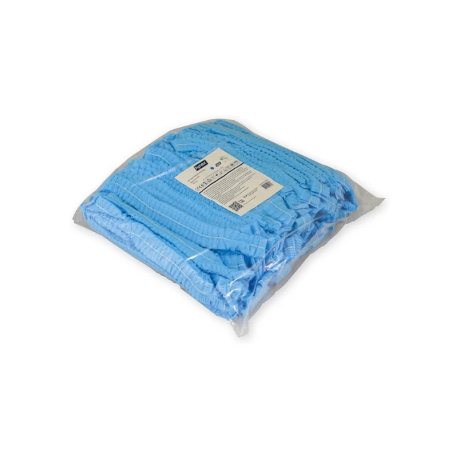 Haarnet Hynex clip non-woven blauw pp 100 stuks