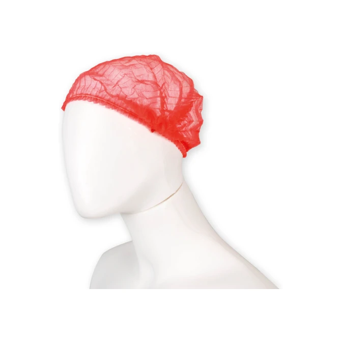 Haarnet Hynex clip non-woven rood pp 100 stuks