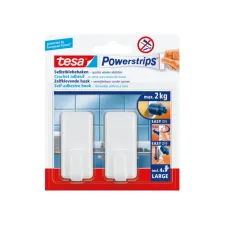 Haken tesa Powerstrips® LARGE Classic zelfklevend verwijderbaar wit 2 stuks