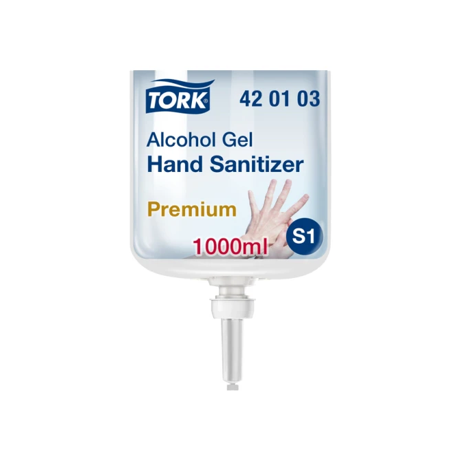 Handdesinfectie Tork S1 Premium alcoholgel ongeparfumeerd 1000 ml 420103