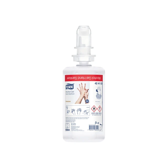 Handdesinfectie Tork S4 Premium alcoholgel ongeparfumeerd 1000 ml 424103