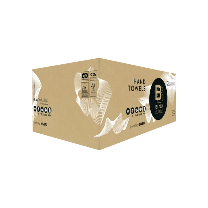 Handdoek BlackSatino PT30 Original v-vouw 2-laags 250x230mm 15x214 vel wit 274570