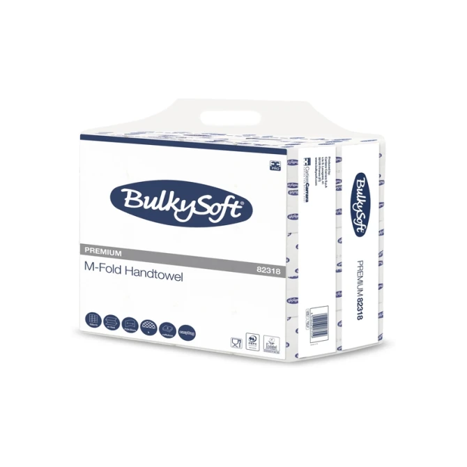 Handdoek BulkySoft Premium m-vouw 2-laags 215x320mm 15x150 vel wit 82318