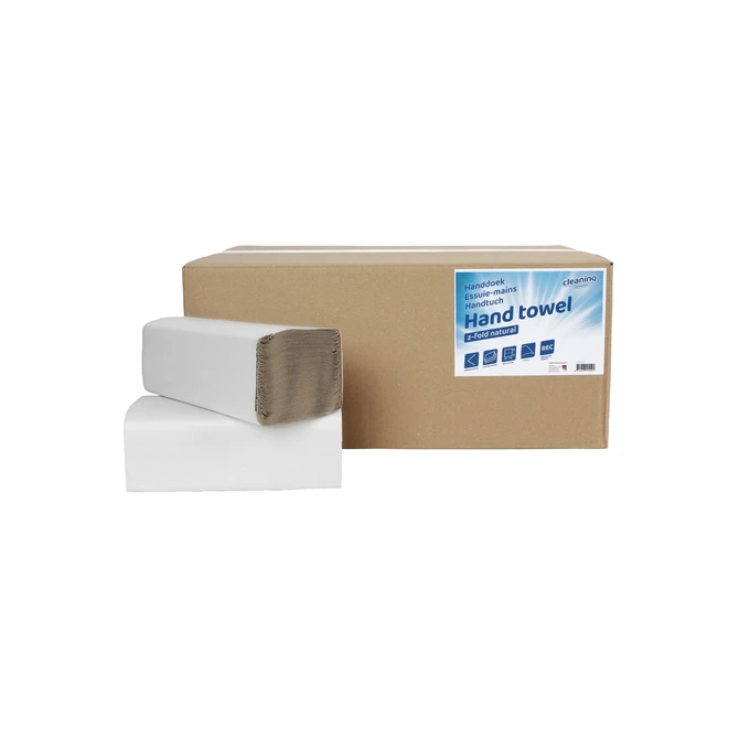 Handdoek Cleaninq z-vouw 1-laags 250x230mm 20x250vel naturel