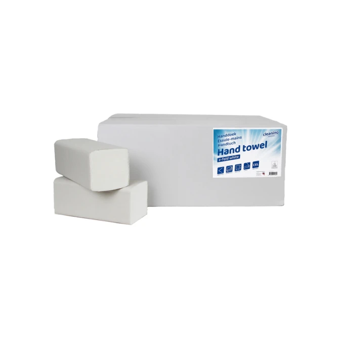 Handdoek Cleaninq z-vouw 2-laags 240x210mm 20x160vel wit