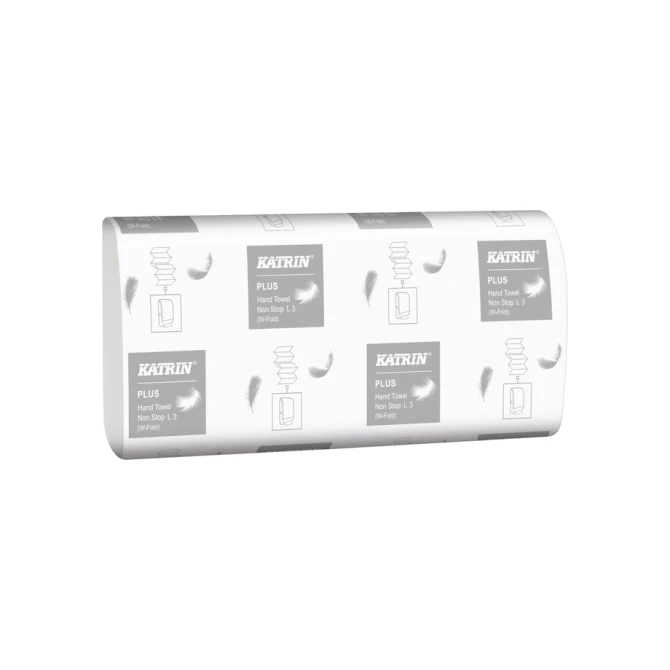 Handdoek Katrin Plus w-vouw 3-laags 203x320mm 25x90 vel wit 61600