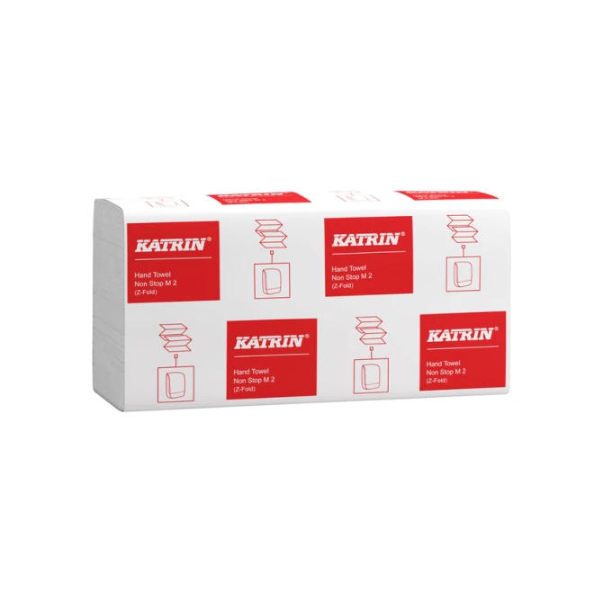 Handdoek Katrin z-vouw 2-laags 203x240mm 25x160 vel wit 61617