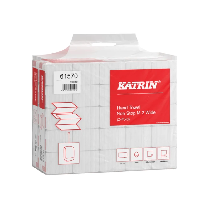 Handdoek Katrin z-vouw 2-laags 240x240mm 25x160 vel wit 61570