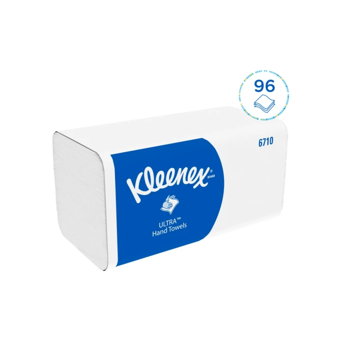 Handdoek Kleenex Ultra i-vouw 3-laags 215x318mm 15x96 vel wit 6710