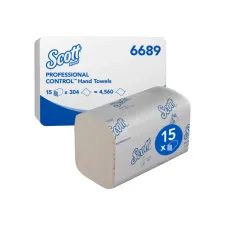 Handdoek Scott Control i-vouw 1-laags 200x210mm 15x304 vel wit 6689