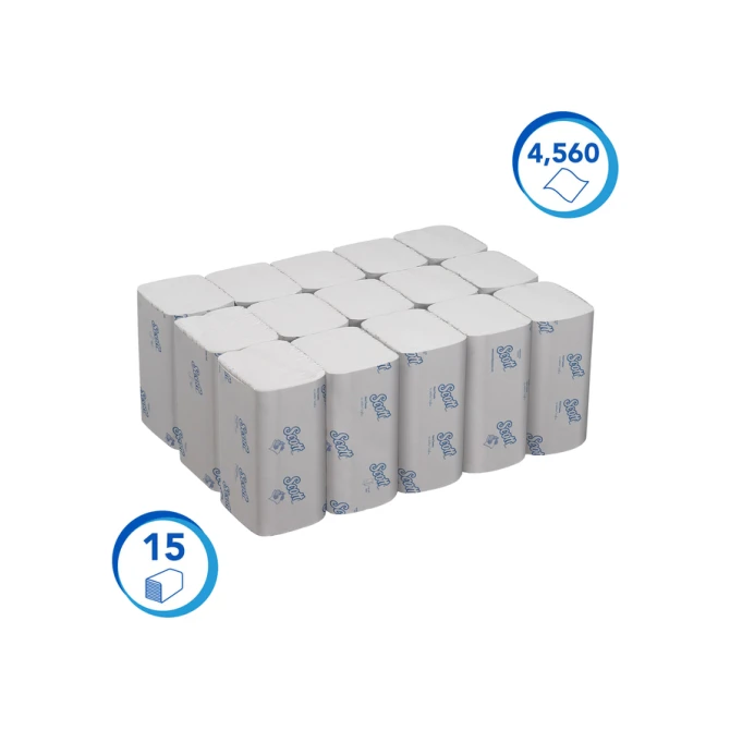 Handdoek Scott Control i-vouw 1-laags 200x210mm 15x304 vel wit 6689