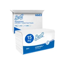 Handdoek Scott Control i-vouw 1-laags 215x315mm 15x212 vel wit 6663