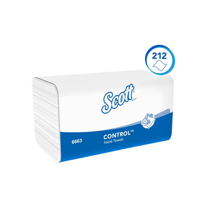Handdoek Scott Control i-vouw 1-laags 215x315mm 15x212 vel wit 6663