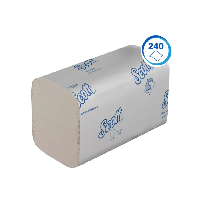 Handdoek Scott Essential i-vouw 1-laags 200x318mm 15x240 vel wit 6669