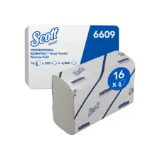 Handdoek Scott i-vouw 2-laags 212x186mm 16x220stuks wit 6609