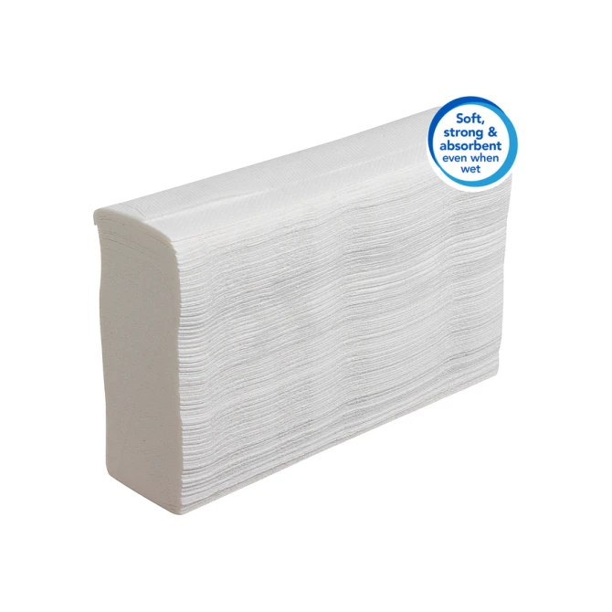 Handdoek Scott Slimfold m-vouw 1-laags 190x300mm 16x110 vel wit 5856