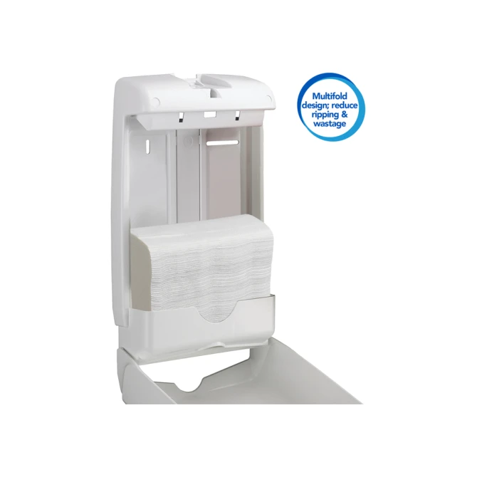 Handdoek Scott Slimfold m-vouw 1-laags 190x300mm 16x110 vel wit 5856