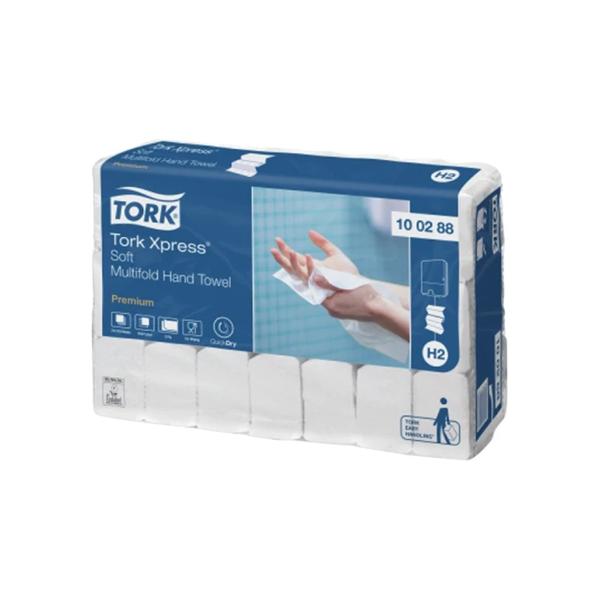Handdoek Tork H2 Xpress Premium multifold 2-laags 212x340mm 21x110 vel wit 100288