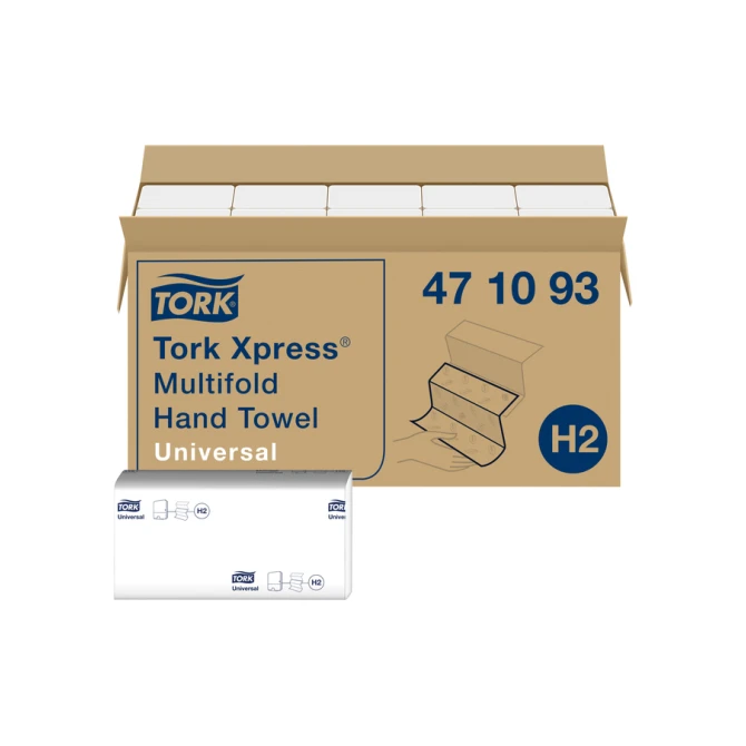 Handdoek Tork H2 Xpress Universal multifold 1-laags 213x234mm 20x250 vel wit 471093