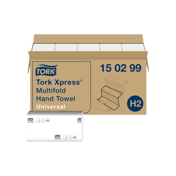 Handdoek Tork H2 Xpress Universal multifold 2-laags 213x234mm 20x237 vel wit 150299
