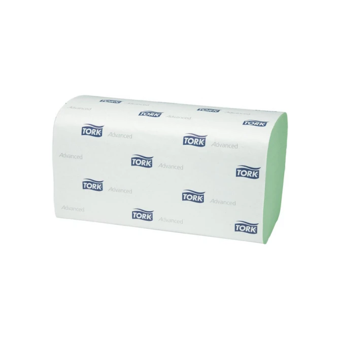 Handdoek Tork H3 Advanced singlefold 2-laags 248x230mm 15x250 vel groen 290179