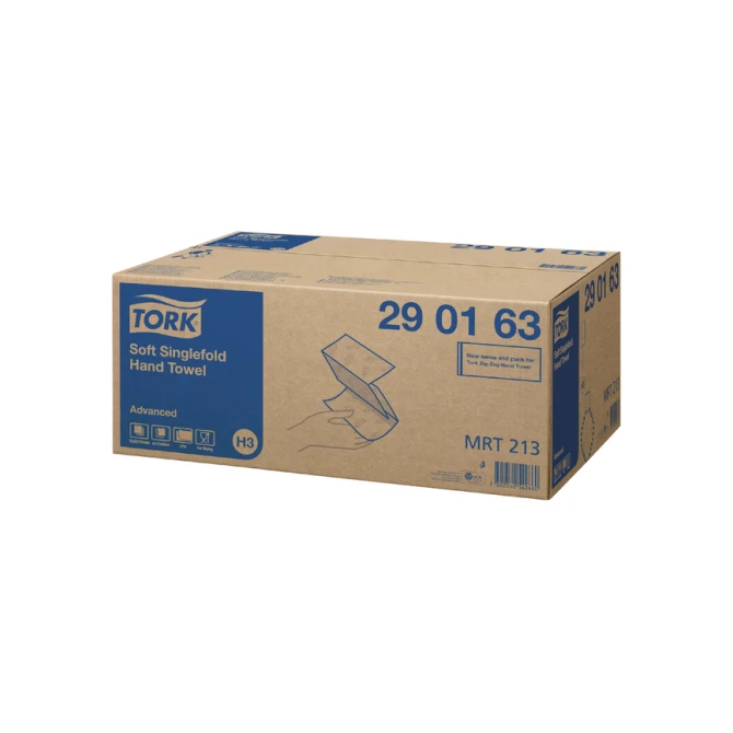 Handdoek Tork H3 Advanced singlefold 2-laags 248x230mm 15x250 vel wit 290163