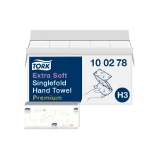 Handdoek Tork H3 Premium singlefold 2-laags 226x230mm 15x200 vel wit 100278 Handdoek Tork H3 Premium singlefold 2-laags 226x230mm 15x200 vel wit 100278