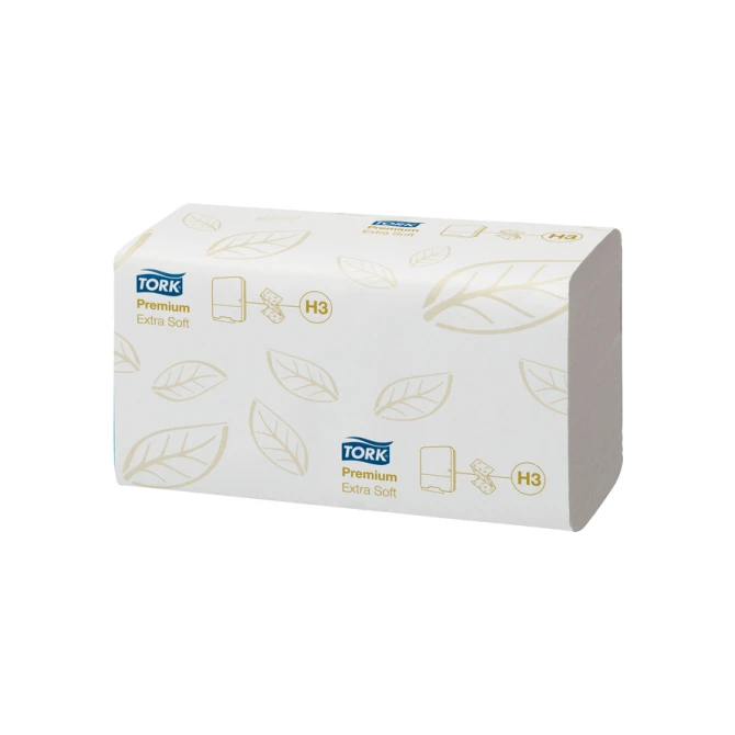 Handdoek Tork H3 Premium singlefold 2-laags 226x230mm 15x200 vel wit 100278