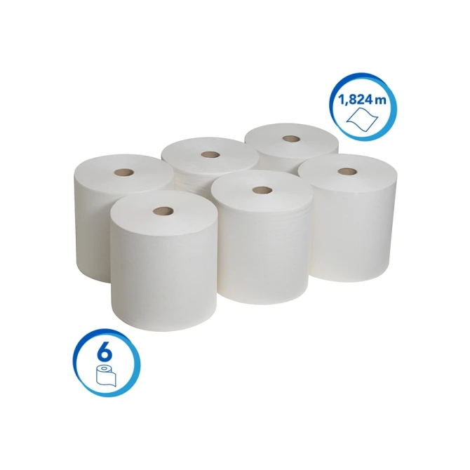 Handdoekrol Scott 1-laags 304m wit 6667