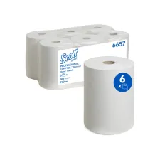 Handdoekrol Scott Control Slimroll 1-laags 165m wit 6657
