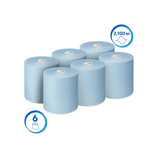 Handdoekrol Scott Essential 1-laags 350m blauw 6692