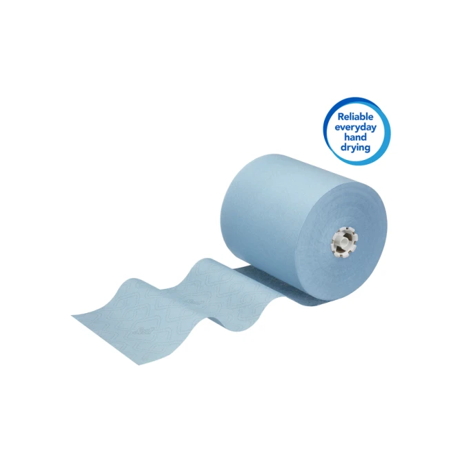 Handdoekrol Scott Essential 1-laags 350m blauw 6692