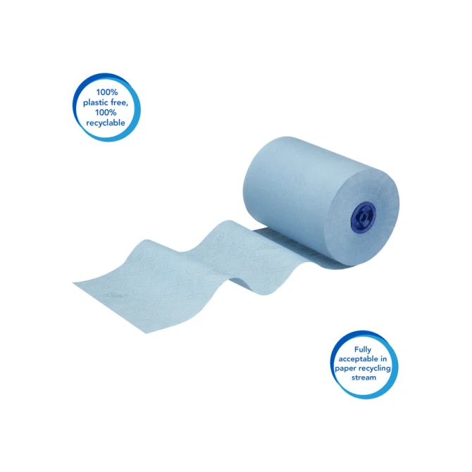 Handdoekrol Scott Essential Slimroll 1-laags 190m blauw 6696