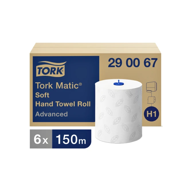 Handdoekrol Tork H1 Matic Advanced 2-laags 150m wit 290067