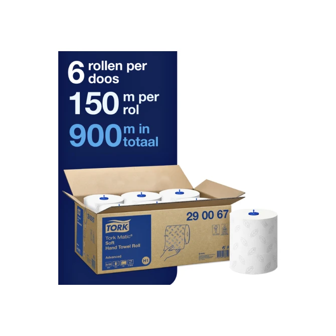 Handdoekrol Tork H1 Matic Advanced 2-laags 150m wit 290067