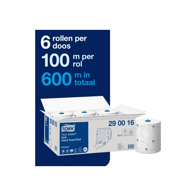 Handdoekrol Tork H1 Matic Premium 2-laags 100m wit 290016