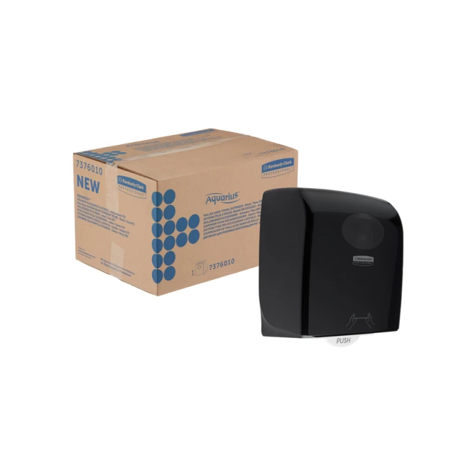 Handdoekroldispenser Aquarius zwart 7376