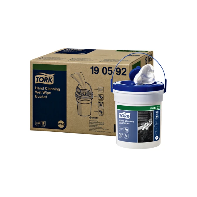 Handreinigingsdoek Tork W14 Premium emmer 1-laags 58 vel wit 190592