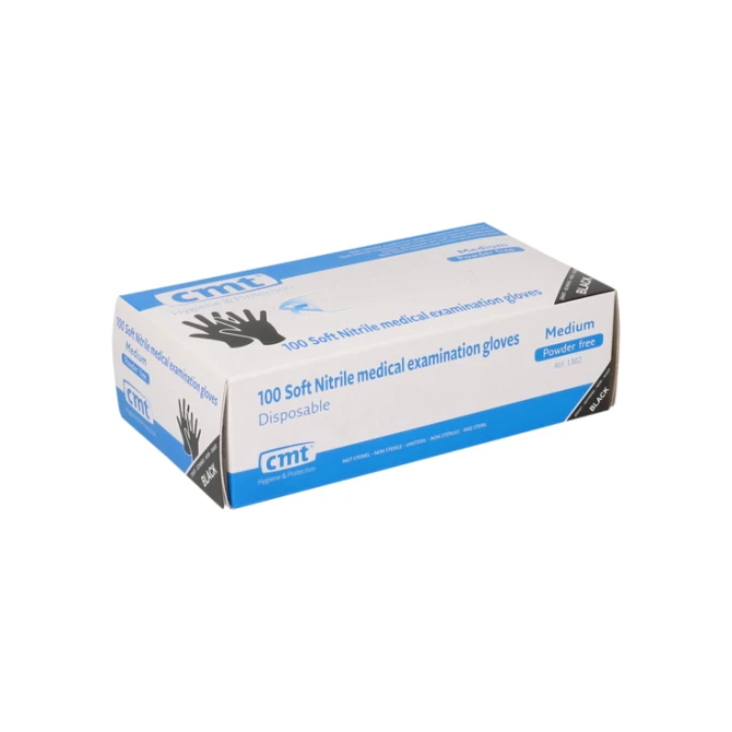 Handschoen CMT M soft nitril zwart 100 stuks