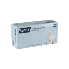 Handschoen Hynex latex M wit 5gr 100 stuks Handschoen Hynex latex M wit 5gr 100 stuks