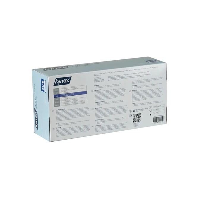 Handschoen Hynex latex M wit 5gr 100 stuks