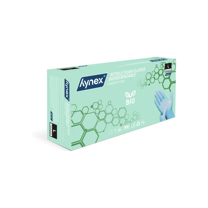 Handschoen Hynex nitril Bio L blauw 3.5gr 100 stuks