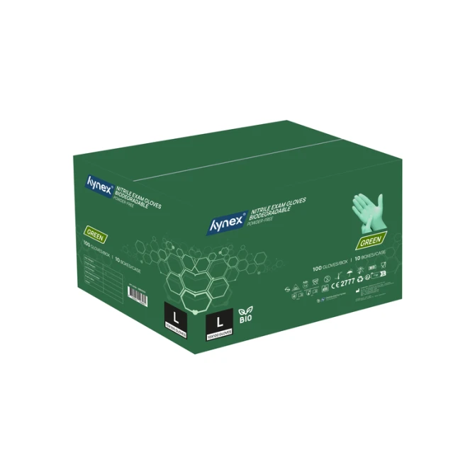 Handschoen Hynex nitril Bio L groen 3.5gr 100 stuks