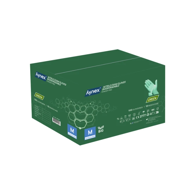 Handschoen Hynex nitril Bio M groen 3.5gr100 stuks