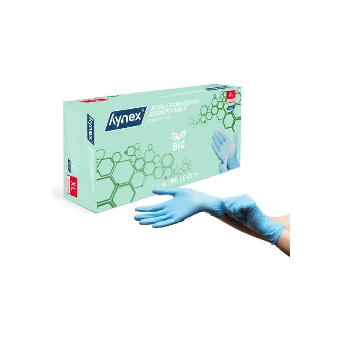 Handschoen Hynex nitril Bio XL blauw 3.5gr 100 stuks