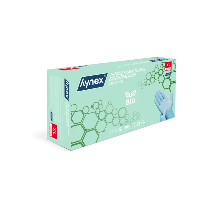 Handschoen Hynex nitril Bio XL blauw 3.5gr 100 stuks