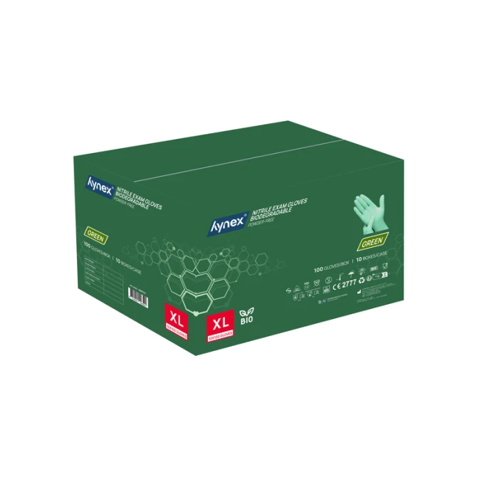 Handschoen Hynex nitril Bio XL groen 3.5gr 100 stuks