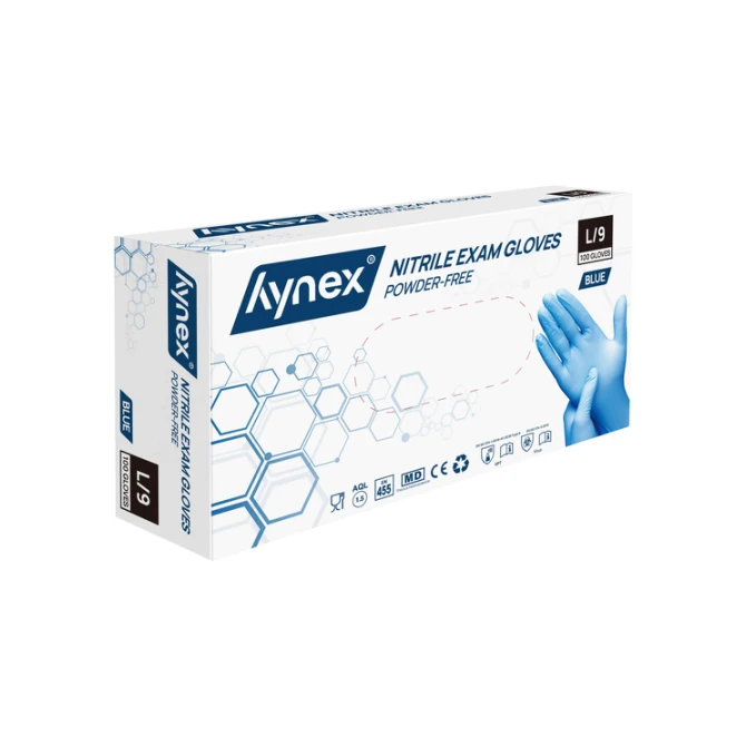 Handschoen Hynex nitril L blauw 3.5g pak à 100 stuks