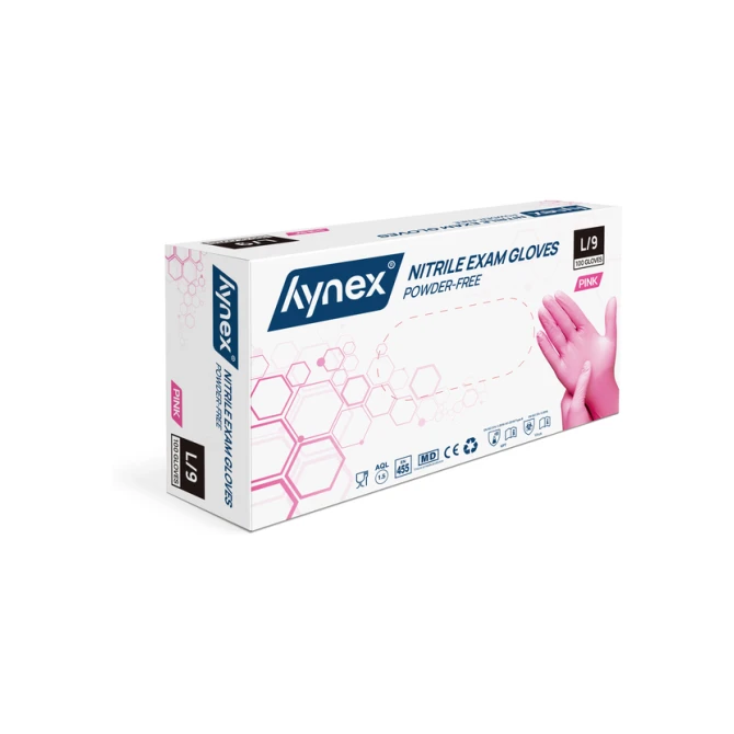 Handschoen Hynex nitril L roze 3.5gr 100 stuks