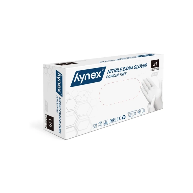 Handschoen Hynex nitril L wit 3.5g 100 stuks